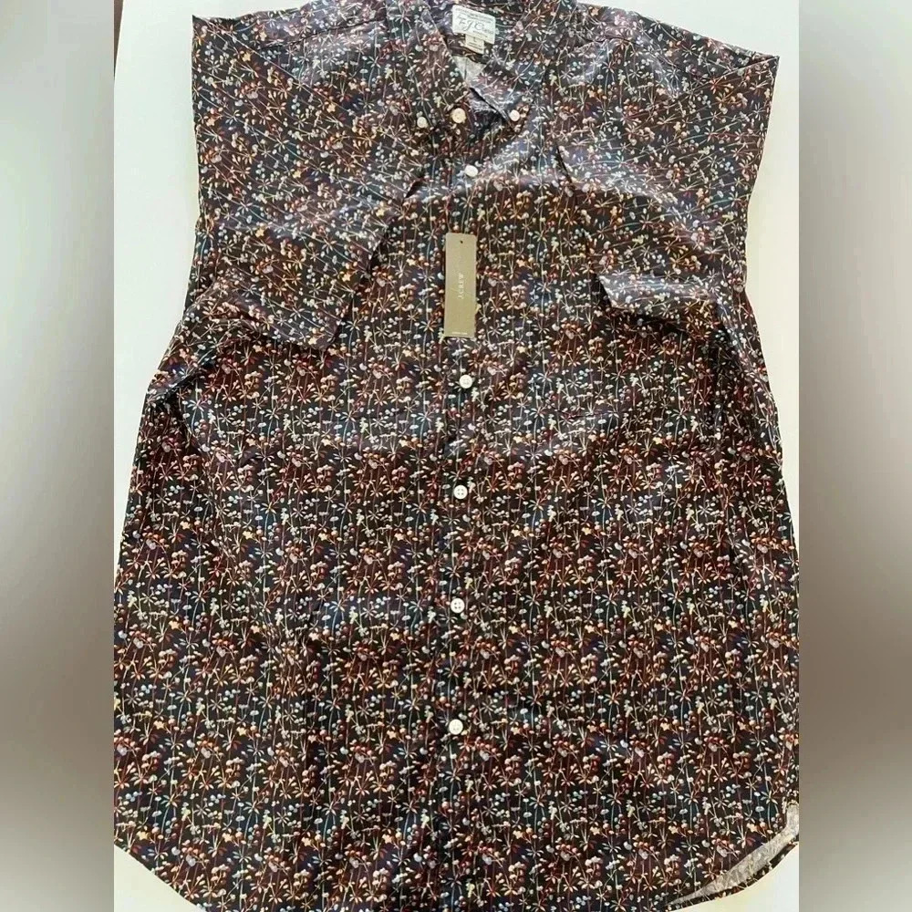 J. Crew Blue and Orange Casual Button Down Shirt